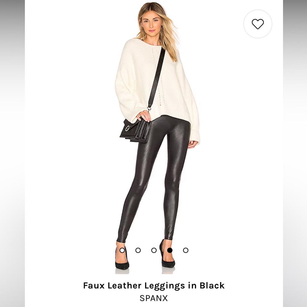 Spanx Faux Leather Leggings - Black - Size Medium